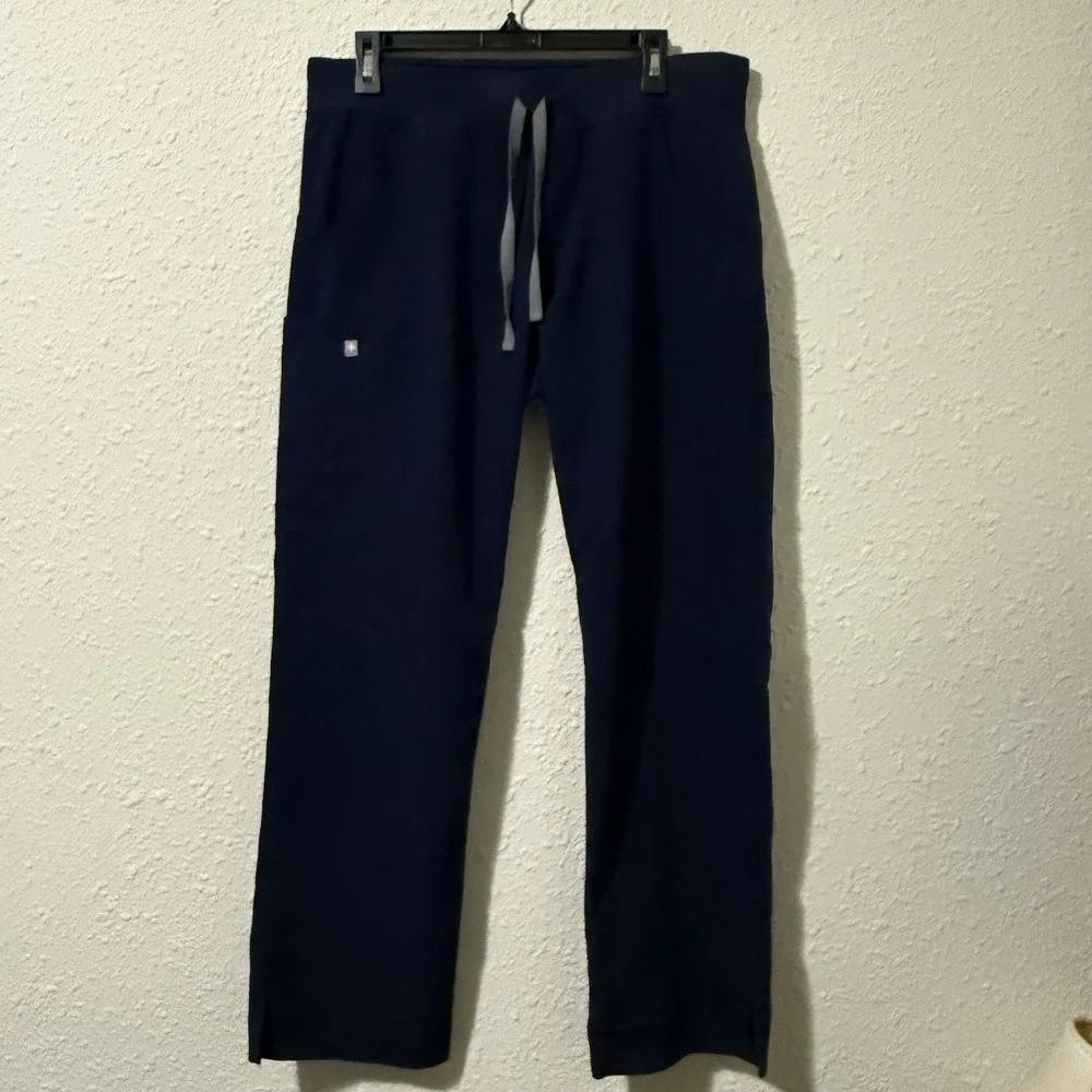 Figs Scrub Pants Mens L Cairo Navy Blue Technical Collection Tan Drawstring 1666